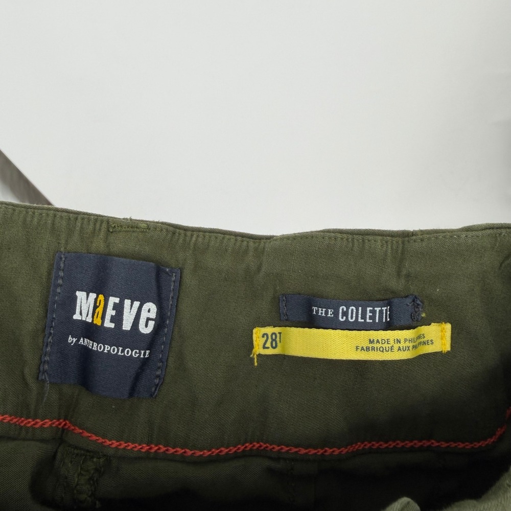 Maeve Anthropologie The Colette Wide Leg Pants Moss Green 28T OB1364733 Crop - Picture 4 of 12